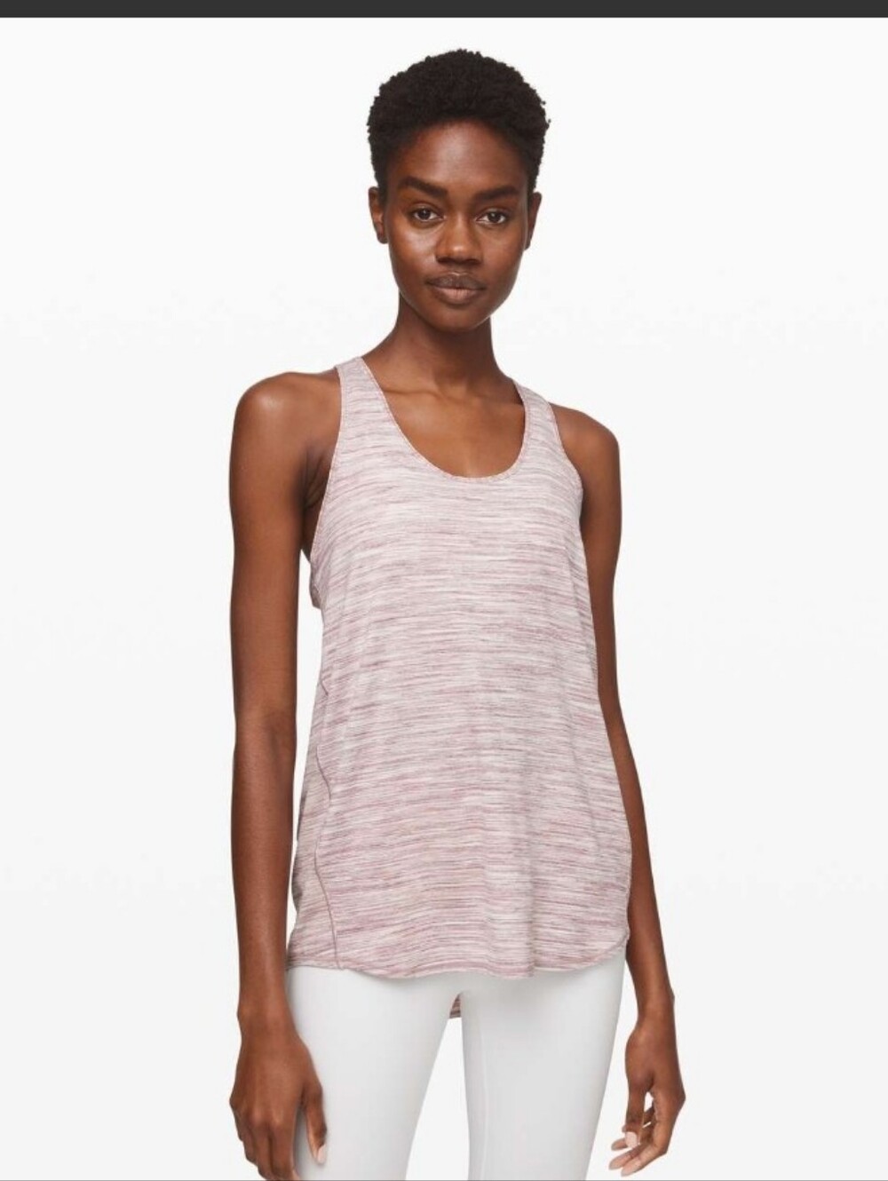 Lululemon Essential Tank Pleated Seriously Light Luon Space Dye Camo Misty Mauve